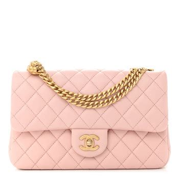 CHANEL Lambskin Quilted Small Sweet Camellia Flap Light Pink 